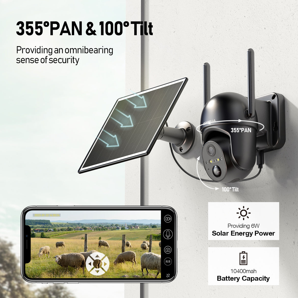 Black Cellular Solar Security Camera(CB14)