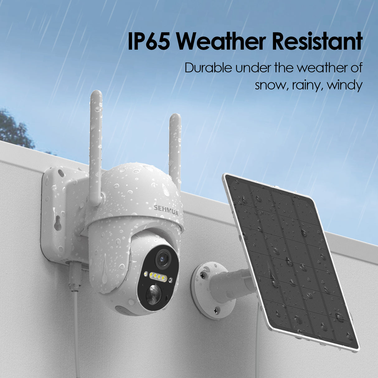 White WI-FI Outdoor Camera(QB24)with 128G SD card