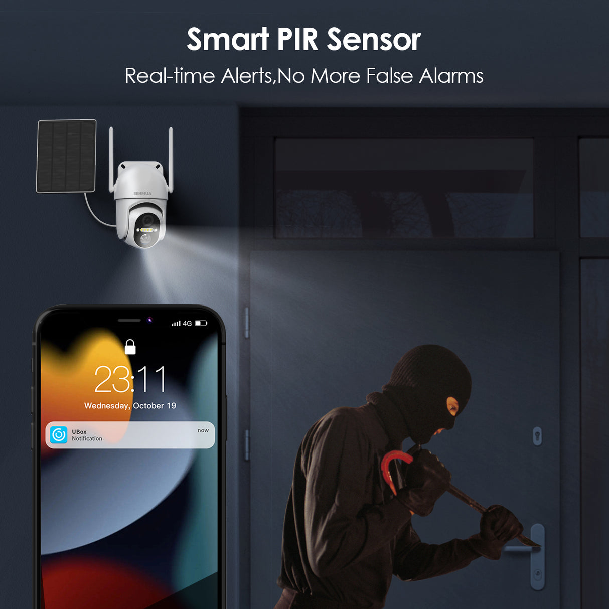 White WI-FI Outdoor Camera(QB24)with 128G SD card