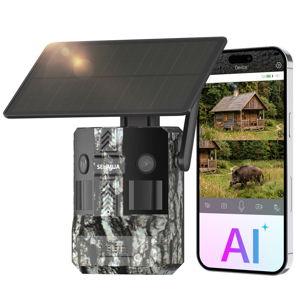 SEHMUA Dual Lens Cellular Solar Trail Camera (HC93S)