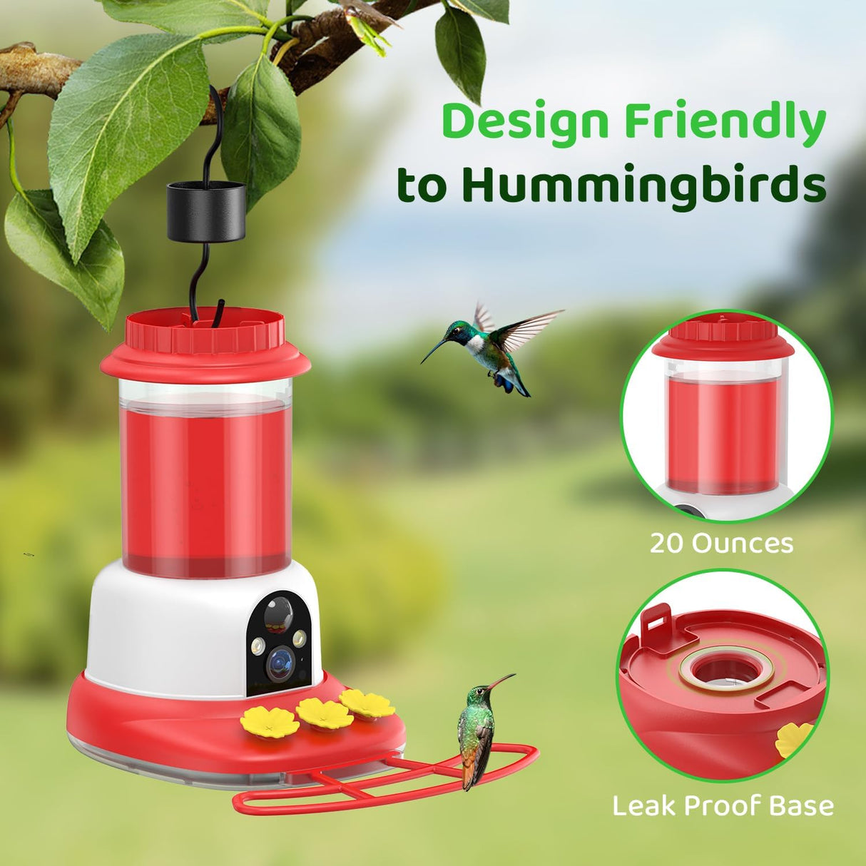SEHMUA Wi-Fi Hummingbird Feeder Camera(HF12S)