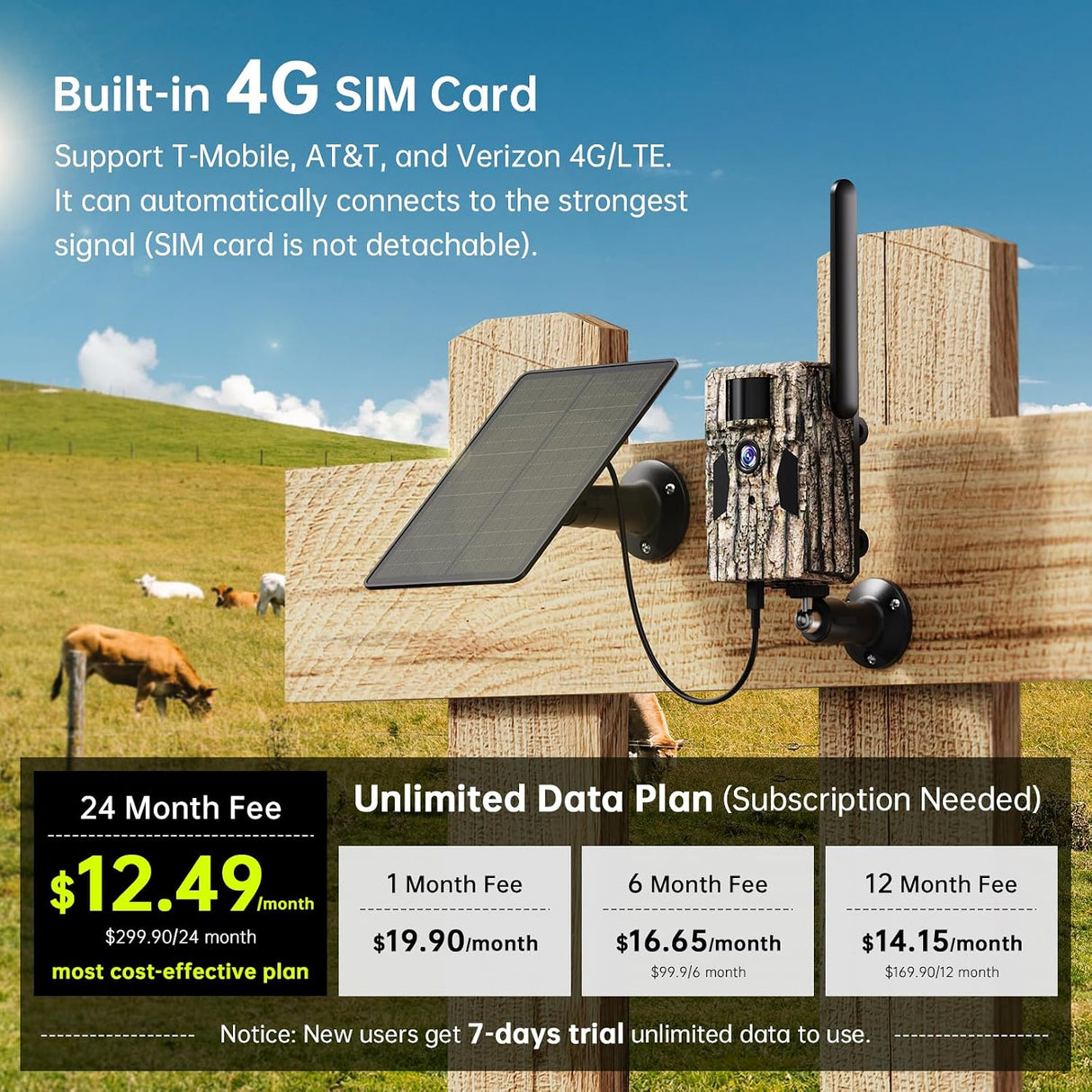 SEHMUA 4G LTE Cellular Trail Camera (HC62S)
