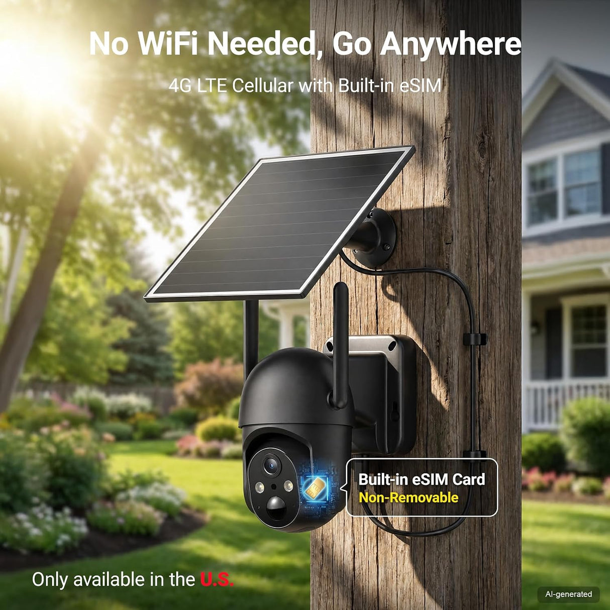 SEHMUA 24/7 Recording 4G LTE Cellular Security Camera (CB114S)