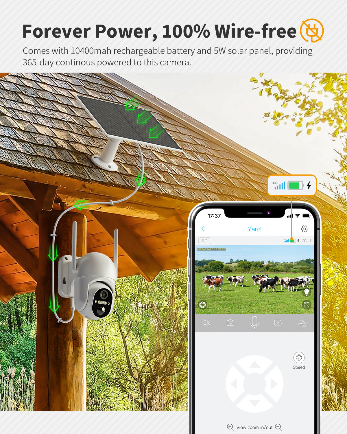 White Cellular Solar Security Camera(CB14)