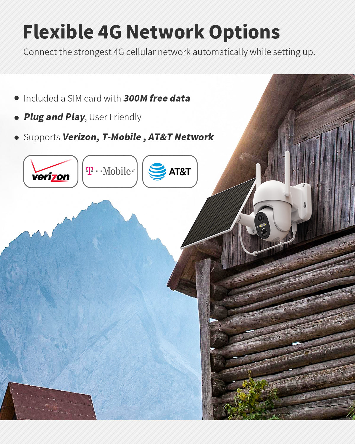White Cellular Solar Security Camera(CB14)