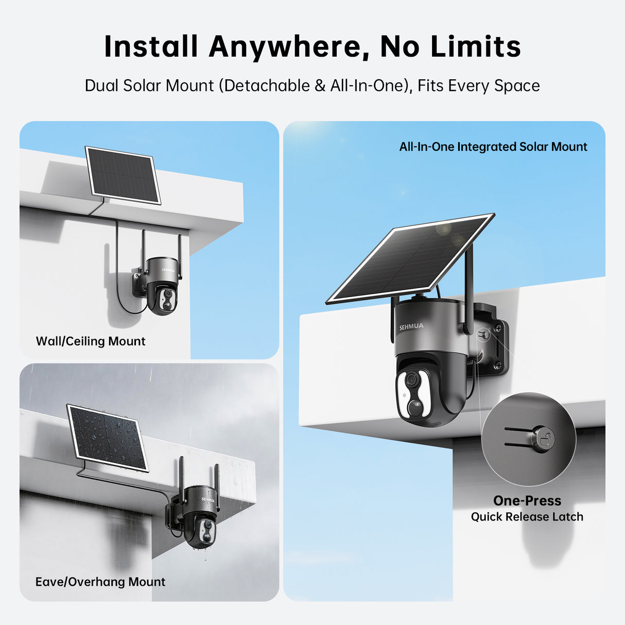 SEHMUA 4G LTE Cellular Solar Security Camera (CB184S)