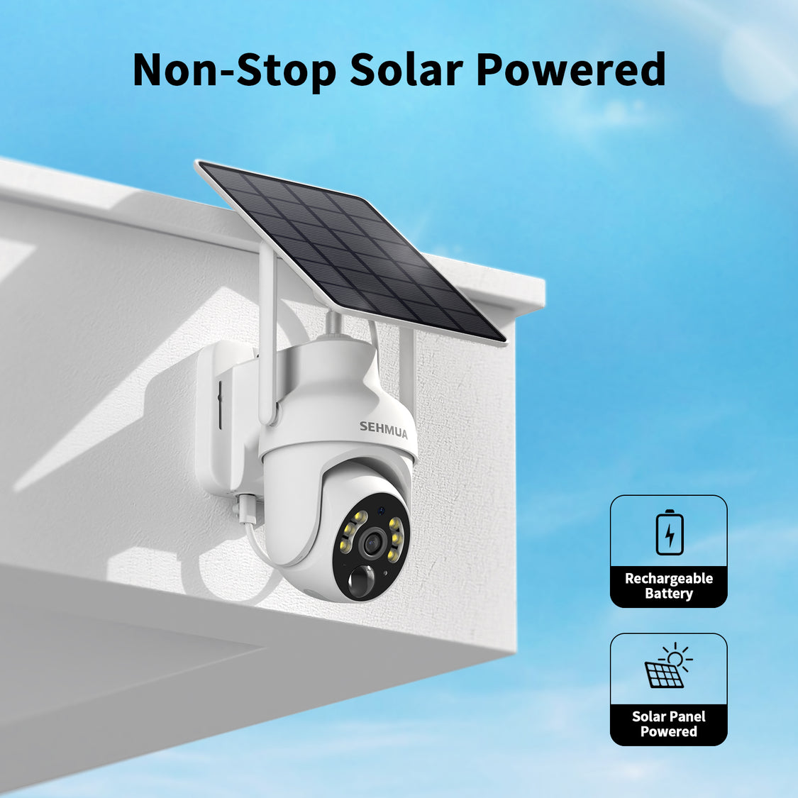 SEHMUA Wi-Fi Solar Outdoor Security Cameras 2 Pack（QB44S） – SEHMUA Direct