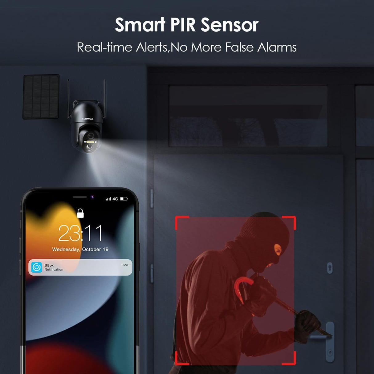 SEHMUA Black Wi-Fi Outdoor Security Camera（QB24S）
