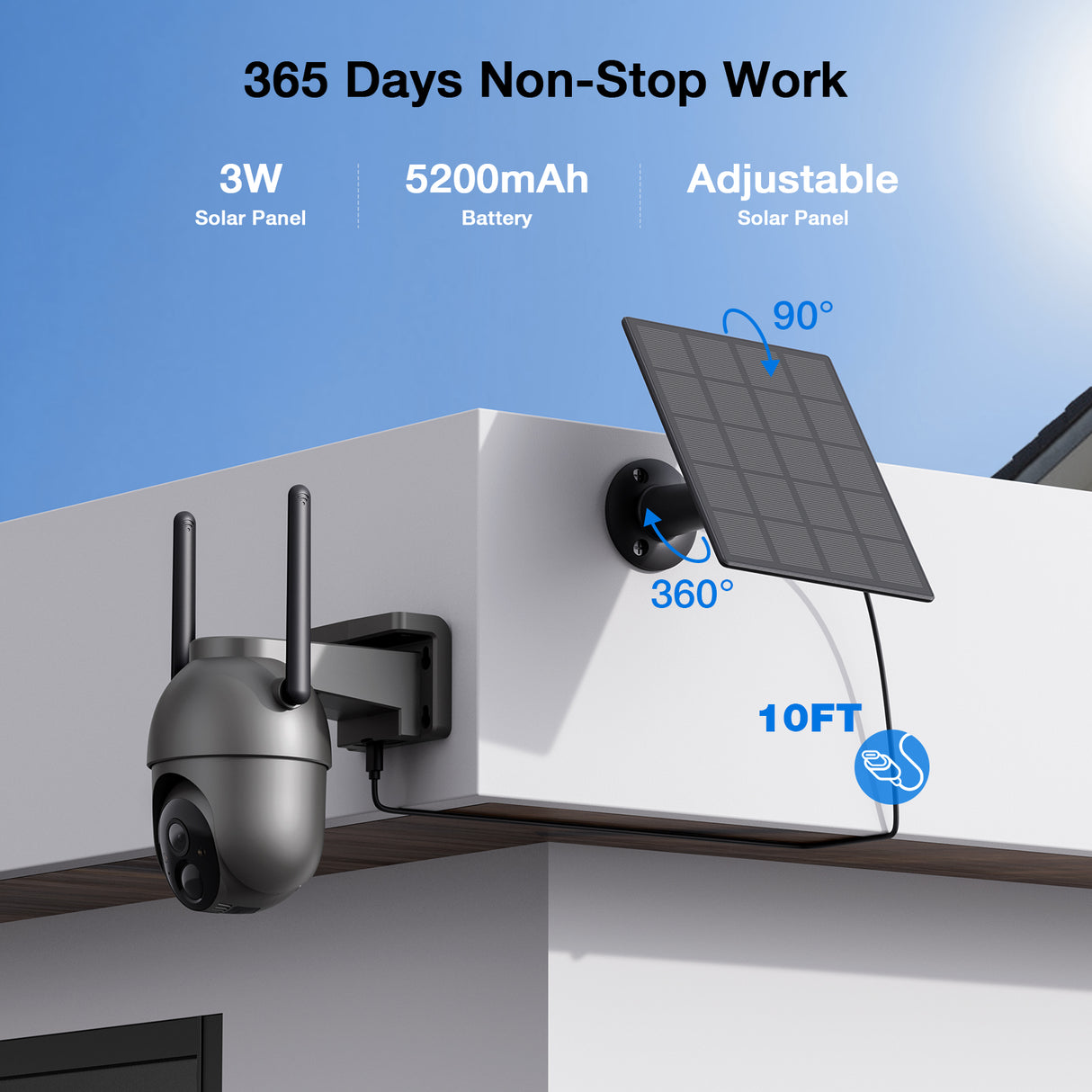 Wi-Fi Solar Home Security Camera System Kit (CK14S-2-cam kit)