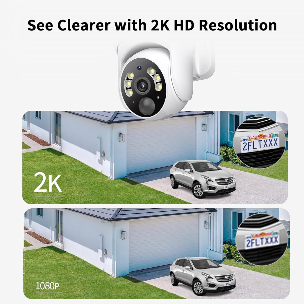 SEHMUA Wi-Fi Solar Outdoor Security Cameras 2 Pack（QB44S）