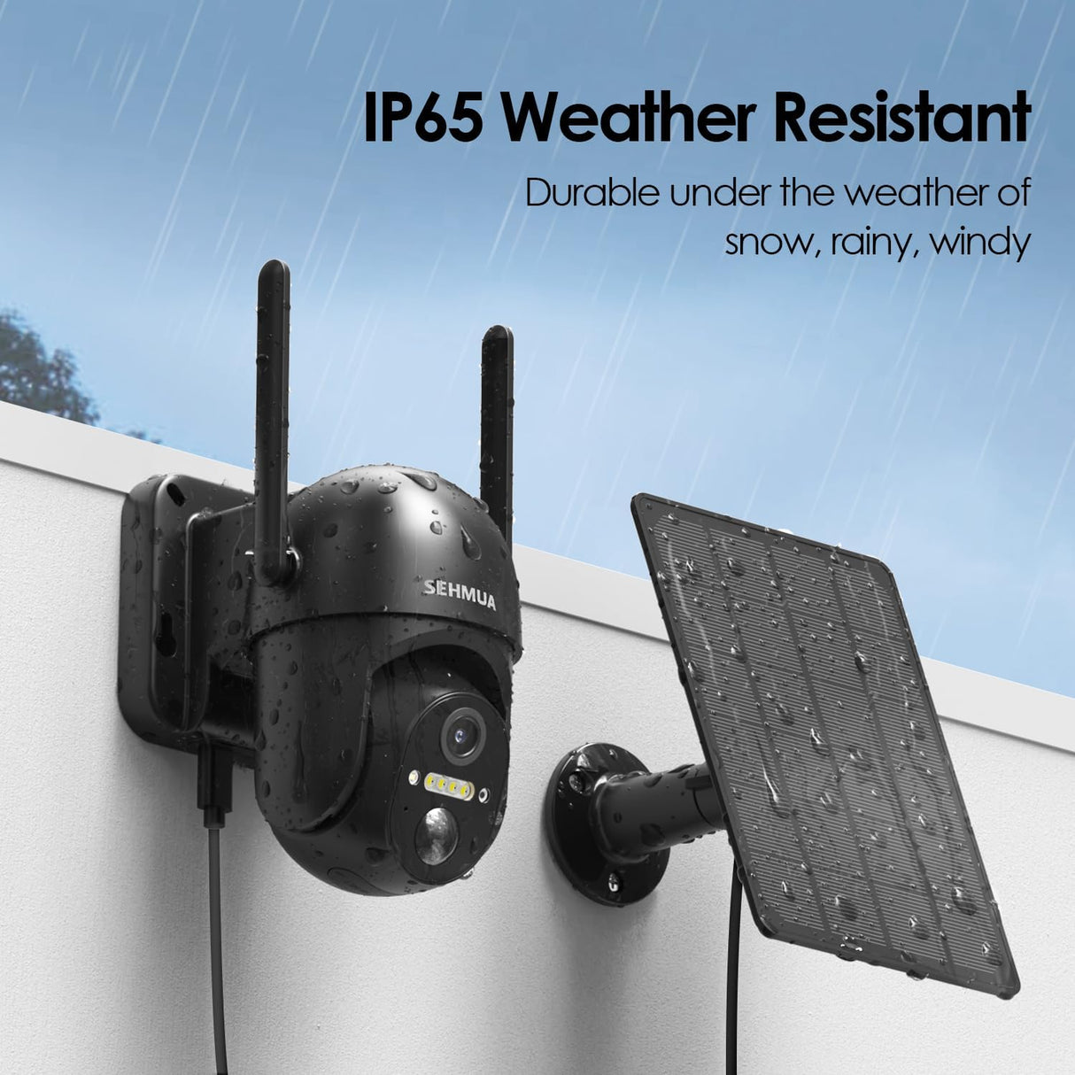 SEHMUA Black Wi-Fi Outdoor Security Camera（QB24S）