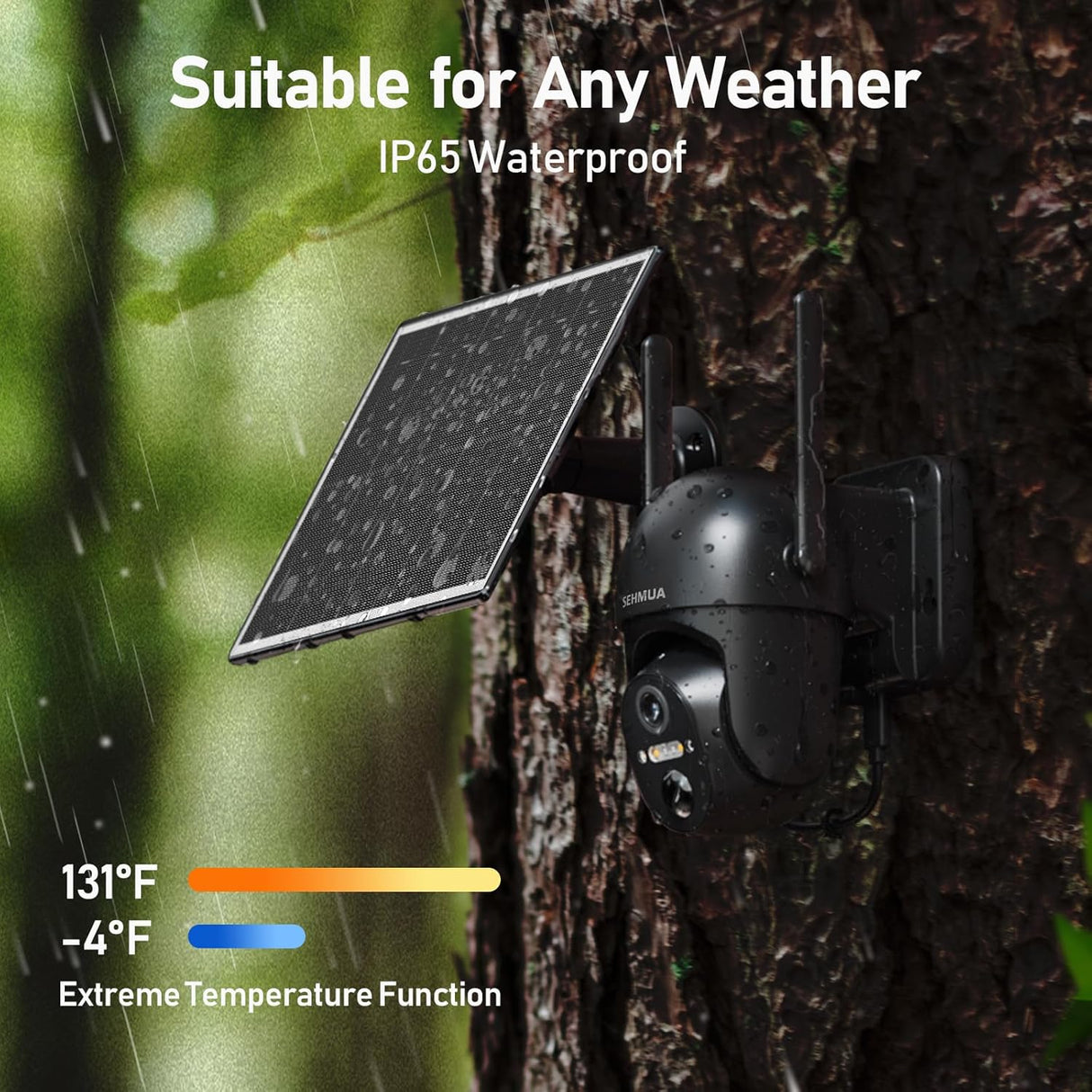 SEHMUA Black Cellular Solar Security Camera（CB14S）