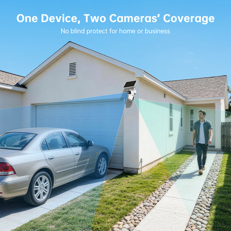 SEHMUA Dual Lens Solar Security Camera 2 Pack (DC64S)