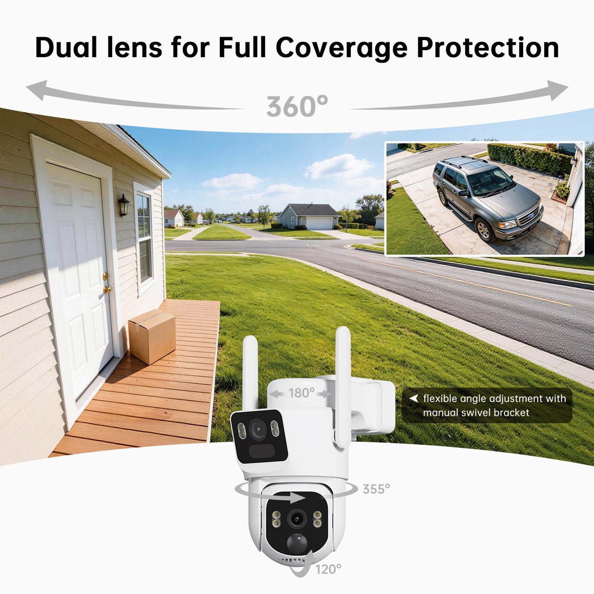 SEHMUA Dual Lens Solar Security Camera 2 Pack (DC64S)