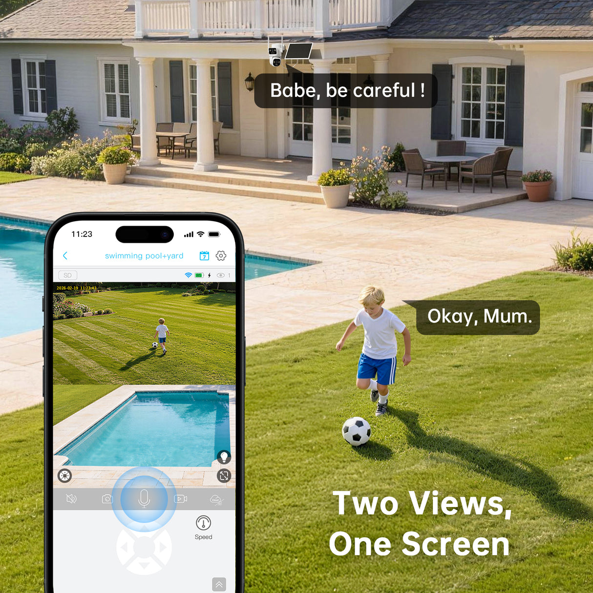 SEHMUA Dual Lens Solar Security Camera 2 Pack (DC64S)