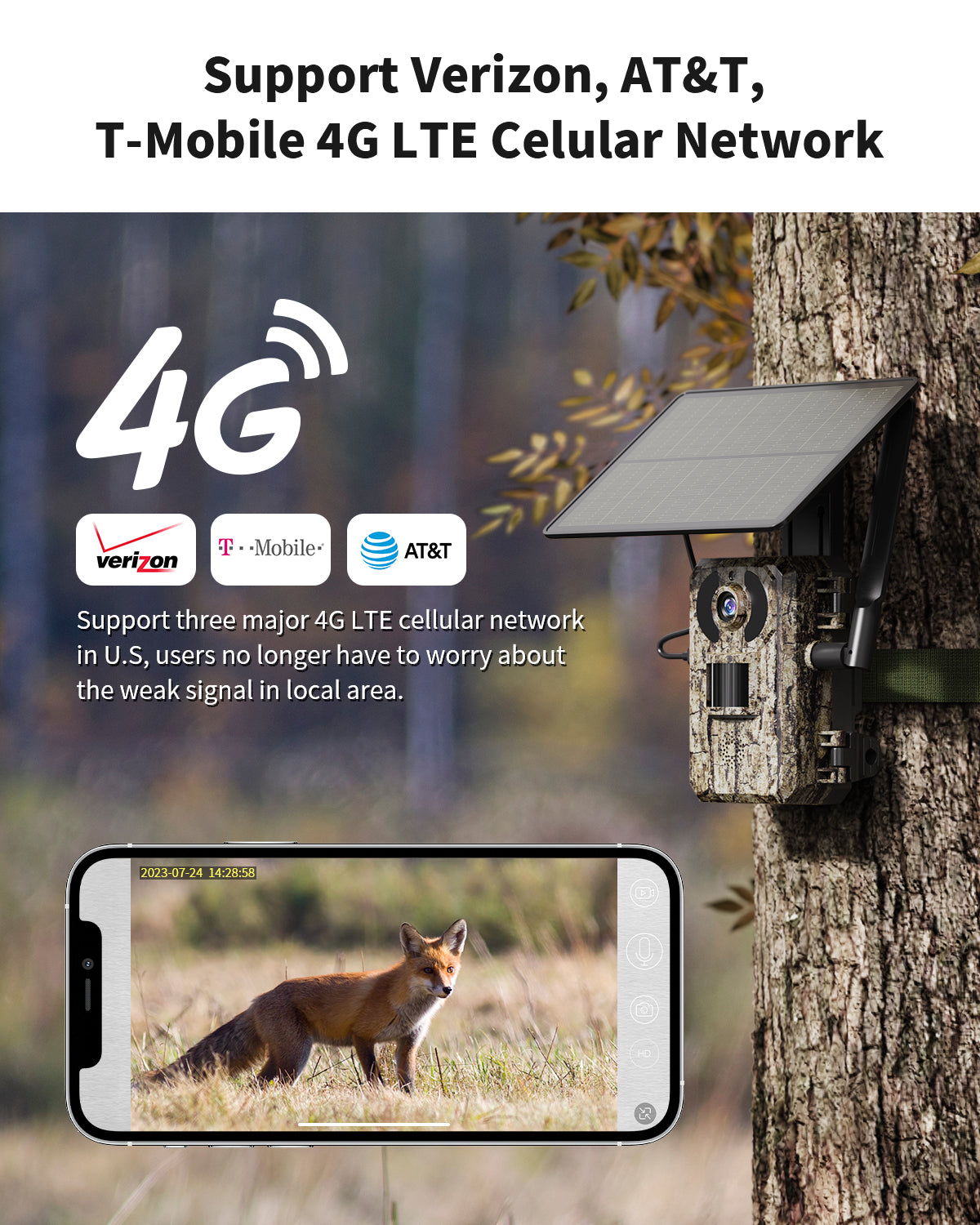 4G LTE 3rd Gen Cellular Trail Camera（HC12）